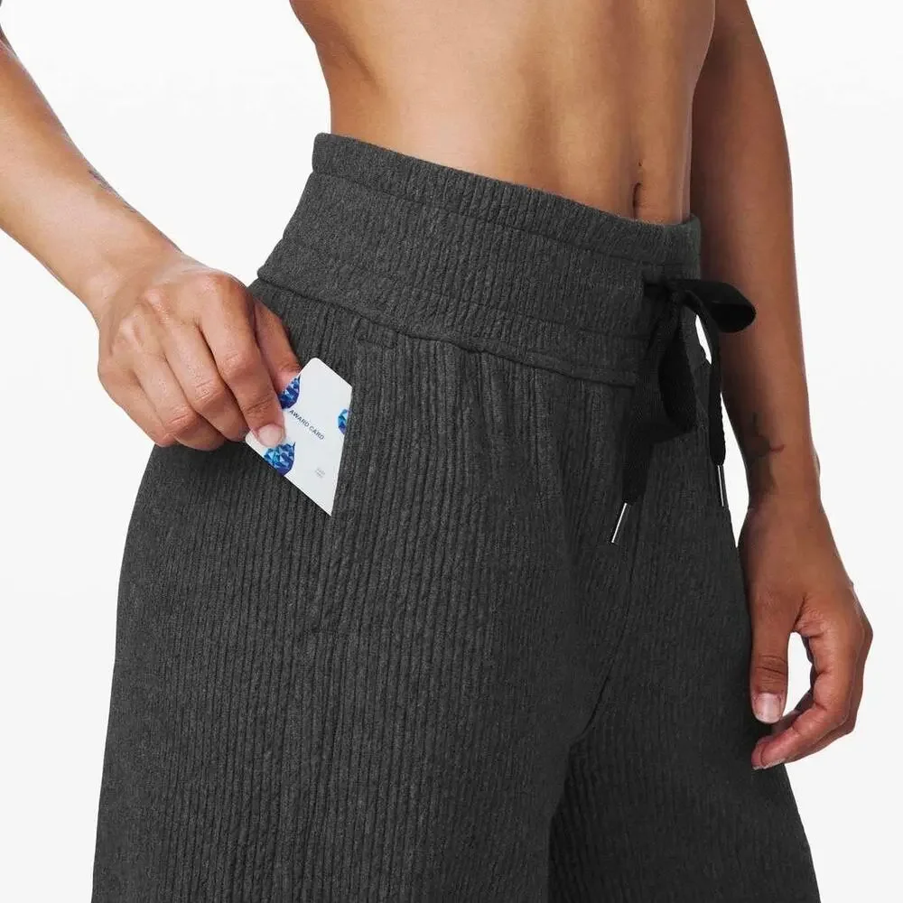 LULULEMON Retreat Yourself Wide Leg Crop Pants Heathered Core Dark Gray 4